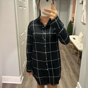 H&M Plaid Long Sleeve Dress size 2